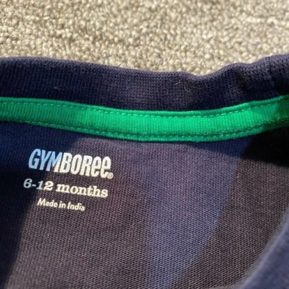 GYMBOREE Nautical Short Sleeve Anchor Plaid Tee Shirt 6-12 Months